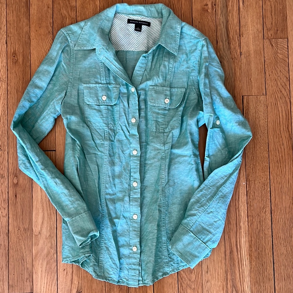 Banana Republic Mint Green Button-down Shirt